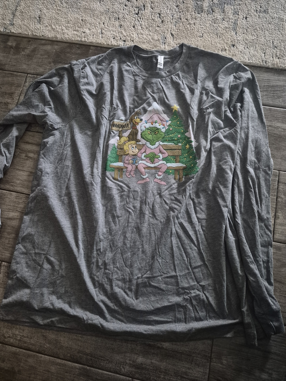 Gray Grinch Graphic Long-Sleeve Shirt